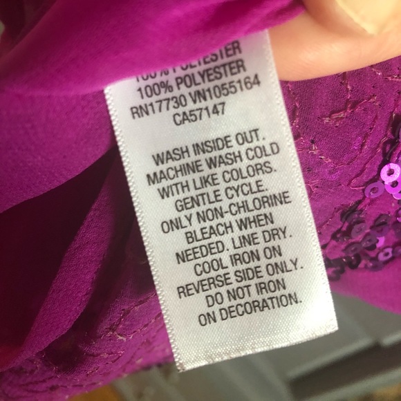 Magenta sequin party top, size M - Picture 5 of 5